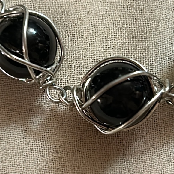 Twisted in Black wire wrap bracelet - Picture 7 of 7